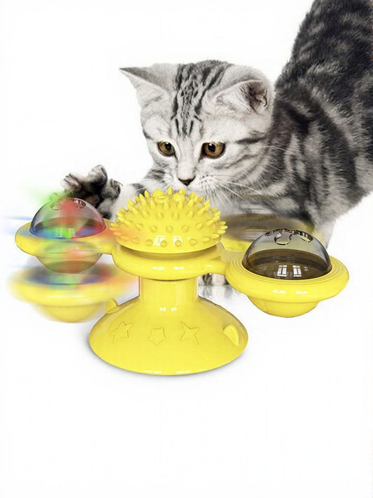Interactive Rotating Cat Toy Set with Suction Cup