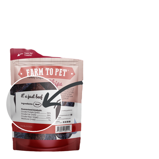Farm to Pet Beef Chips Single-Ingredient Dog Treats