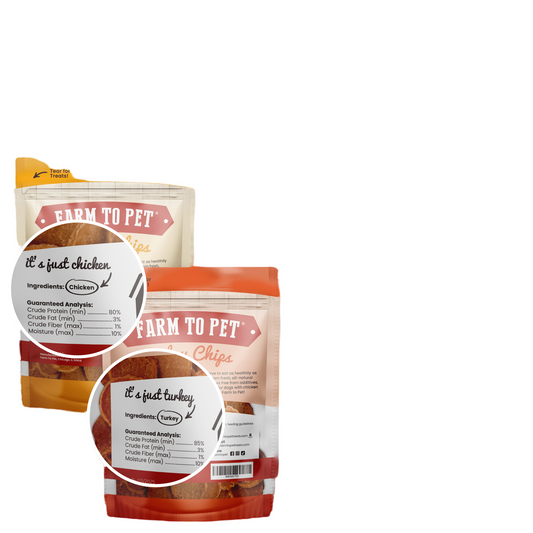 Farm to Pet Turkey & Chicken Chip Dog Treat Duo - 2 Pack