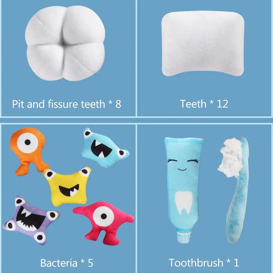 Dentist Toys for Preschool Educational Children Role Play Toys Teeth Brushing Toys Cute Early Education Cartoon Tooth Brushin