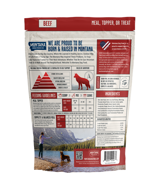 Grain-Free Beef Freeze-Dried Raw Dog Food Adventure Fuel