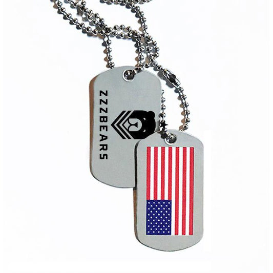 ZZZ Bears Personalized Military Style Dog Tags - Set of 2