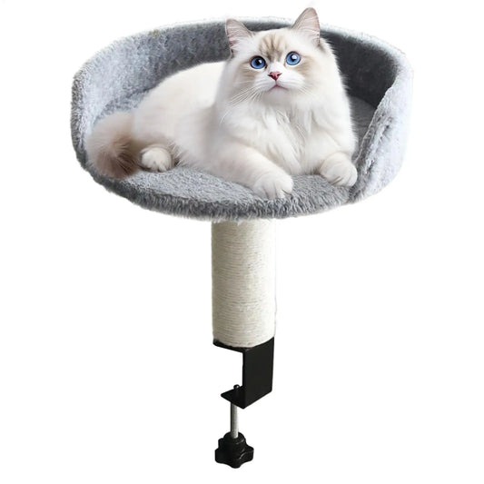 Cat Bed for Desk 360 Rotating Hammock for Cat Desk Clamp Kitten Bed for Kittens Pets Animals Indoor Home Apartment Living Room