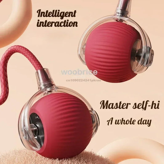 New Cat Interactive Ball Toy Automatic Rolling Ball Faux Tail Rechargeable Smart Pet Electric Toy Dog Cat Training Imitate Mouse