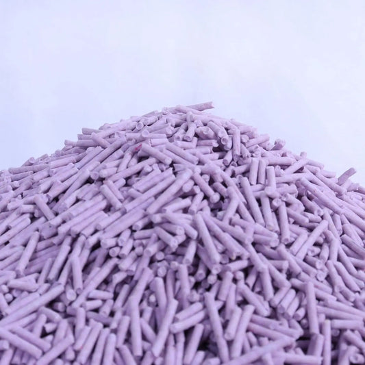 Flushable Lavender Scented Tofu Cat Litter, 5.5 Lbs Low Tracking 2mm Pellets