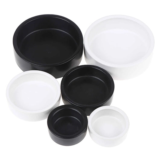 Reptile Food Ceramic Bowl Anti-Escape Ceramic Feeder Dish Reptile Water Bowl For Hermit Crab Gecko Chameleon Corn Snake