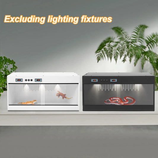 Reptile Lounge Habitat with Glass Sliding Door and Intelligent Thermostat 80*40*40cm Reptile Breeding Box LCD Reptile Pet Box