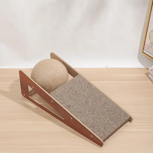Natural Sisal Cat Scratcher Toy with Ball - 15.75" Durable Board