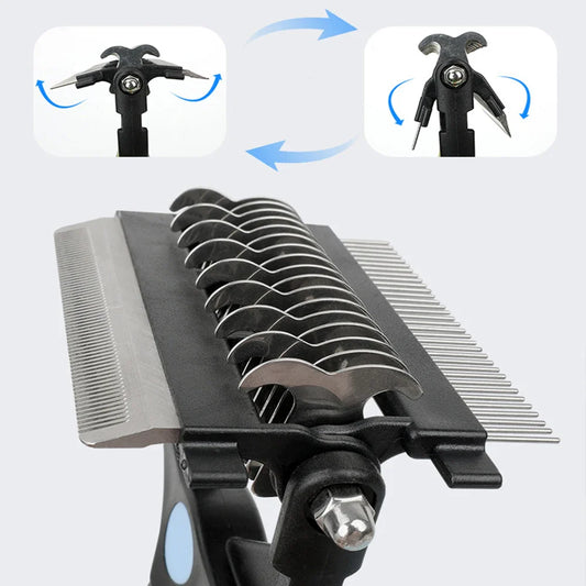3 In 1 Pet Deshedding Brush Dog Hair Remover Pet Fur Knot Cutter