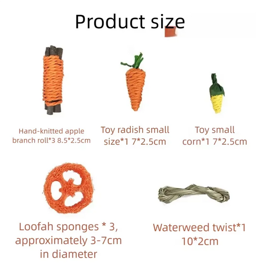 Pet Rabbit Guinea Pig Dragon Cat Fun Toy Hamster Rabbit Rabbit Tooth Grinding Set Pet Tooth Grinding Snacks XCWJ112