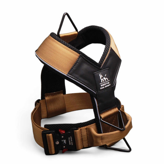 Bestia Dog Sport GripPro Heavy Duty Nylon Harness - Black