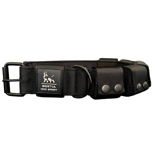 Bestia Dog Sport Weighted Leather Training Collar with Weights