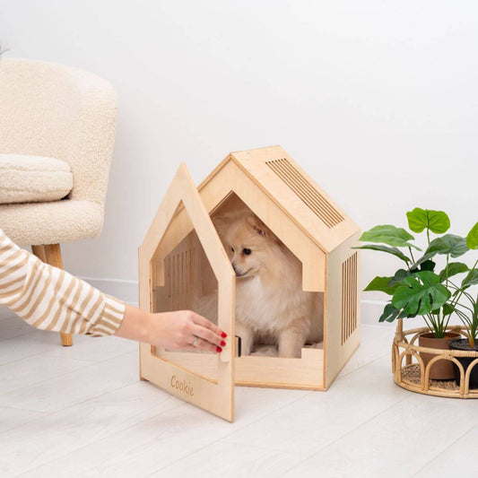 Modern Indoor Wooden Dog House - Eco-Friendly Custom Pet Home