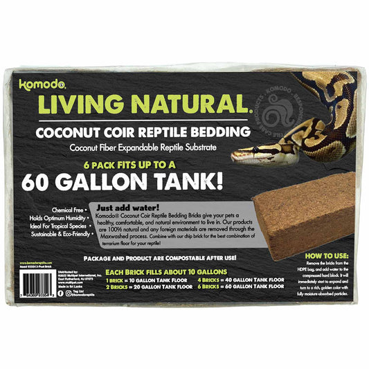 Komodo Coconut Coir Peat Reptile Bedding Brick - 100% Natural