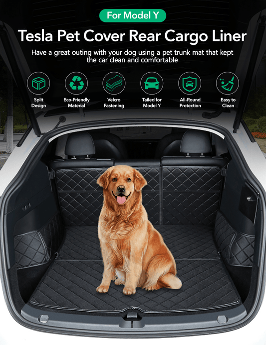 Tesery Waterproof Trunk Mat Dog Cover for Tesla Model Y - Black