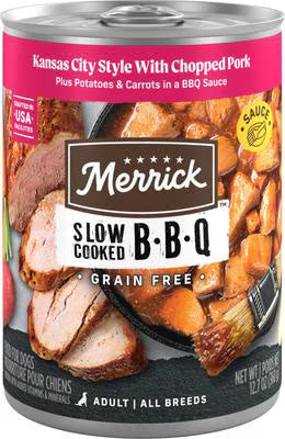Merrick Slow Cooked Grain Free Adult BBQ Kansas City Pork Wet Dog Food (12.7oz)