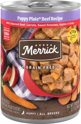 Merrick Grain Free Puppy Plate Beef Wet Dog Food (12.7oz)