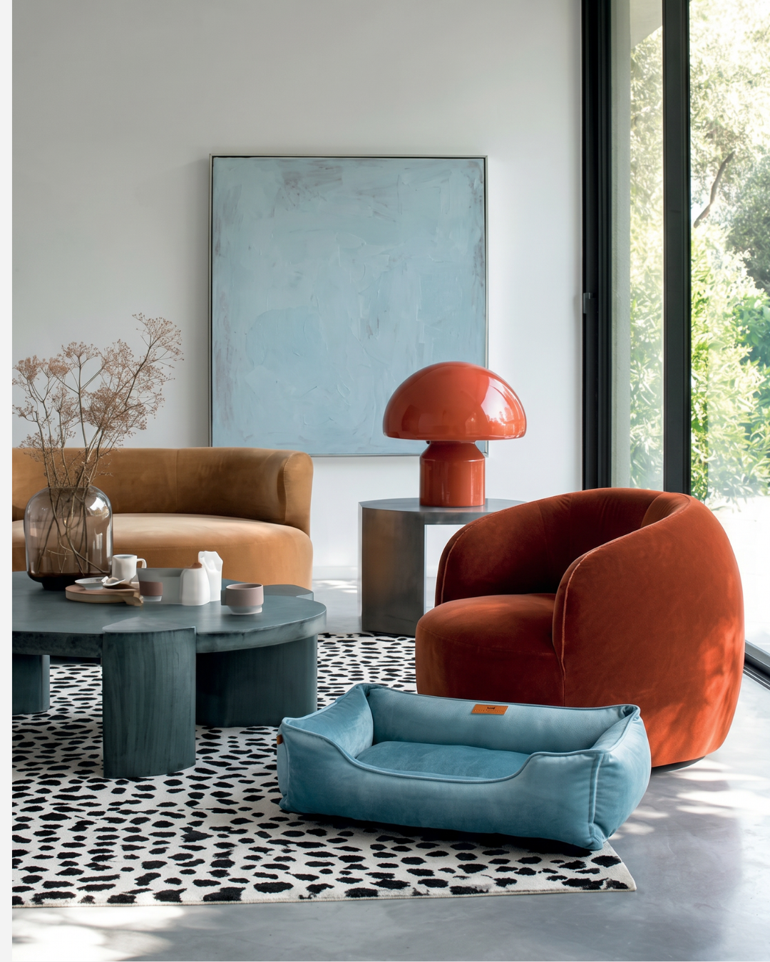 Chester & Lee | Vibrant Velvet Sleeper Dog Bed Tiffany