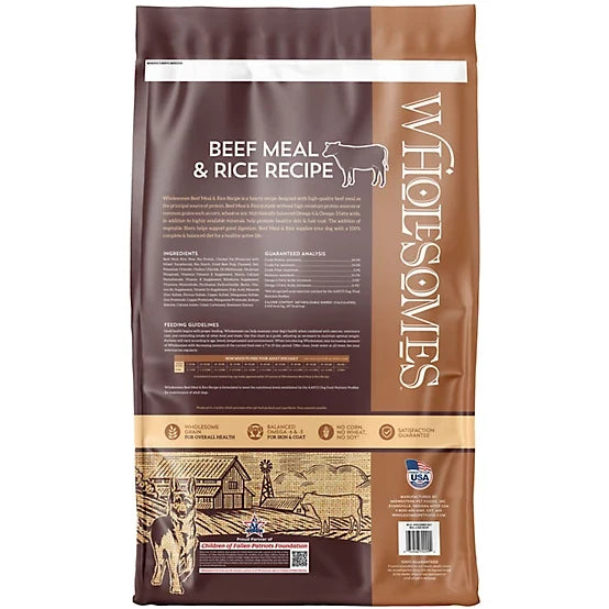 Wholesomes Dog Adult Beef Meal & Rice (40lb)