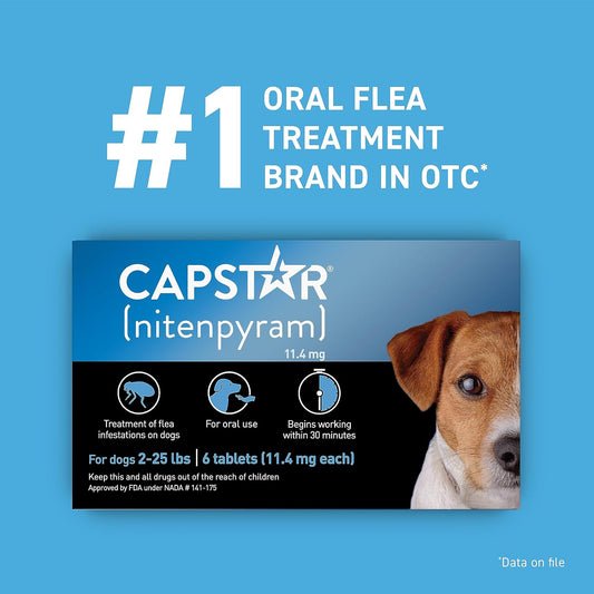 Capstar Flea Tablets Oral Treatment for Dogs 2-25 lb 6 Doses Fast Acting