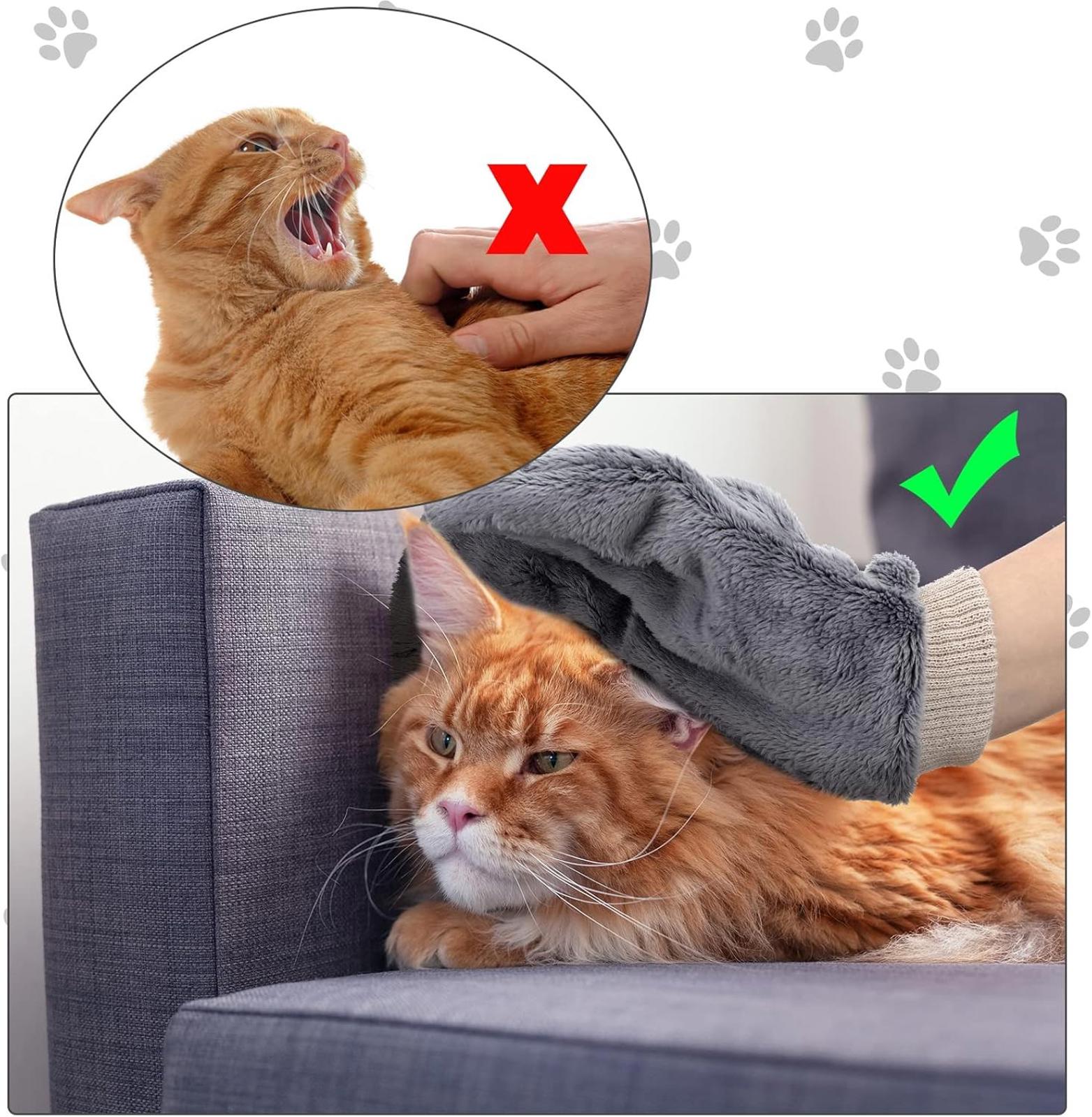 Small Pet Bonding, Non-Bite, No Poke Mitt, Calming Glove, Grey or Peach