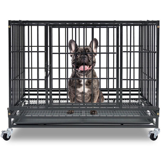 37" Stackable Heavy Duty Dog Kennel - Steel 70lb Capacity