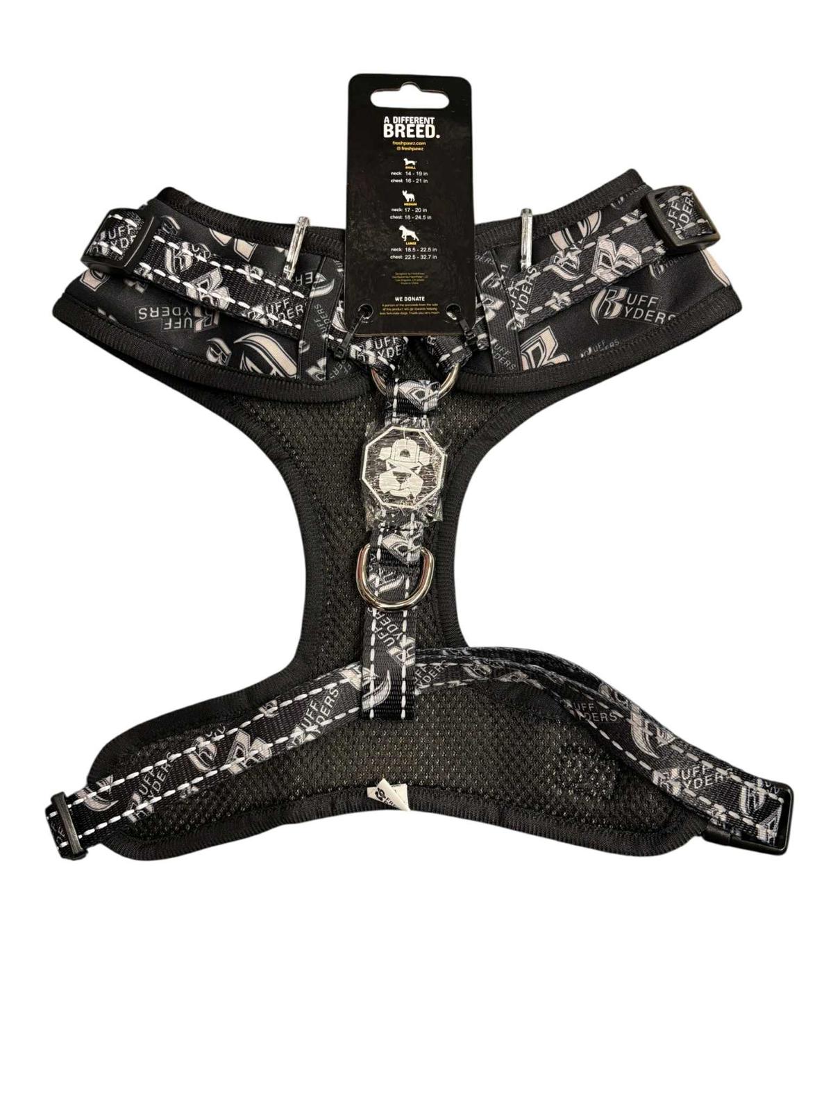 FreshPawz Fully Adjustable Harness Breathable/Reflective Size MEDIUM Black