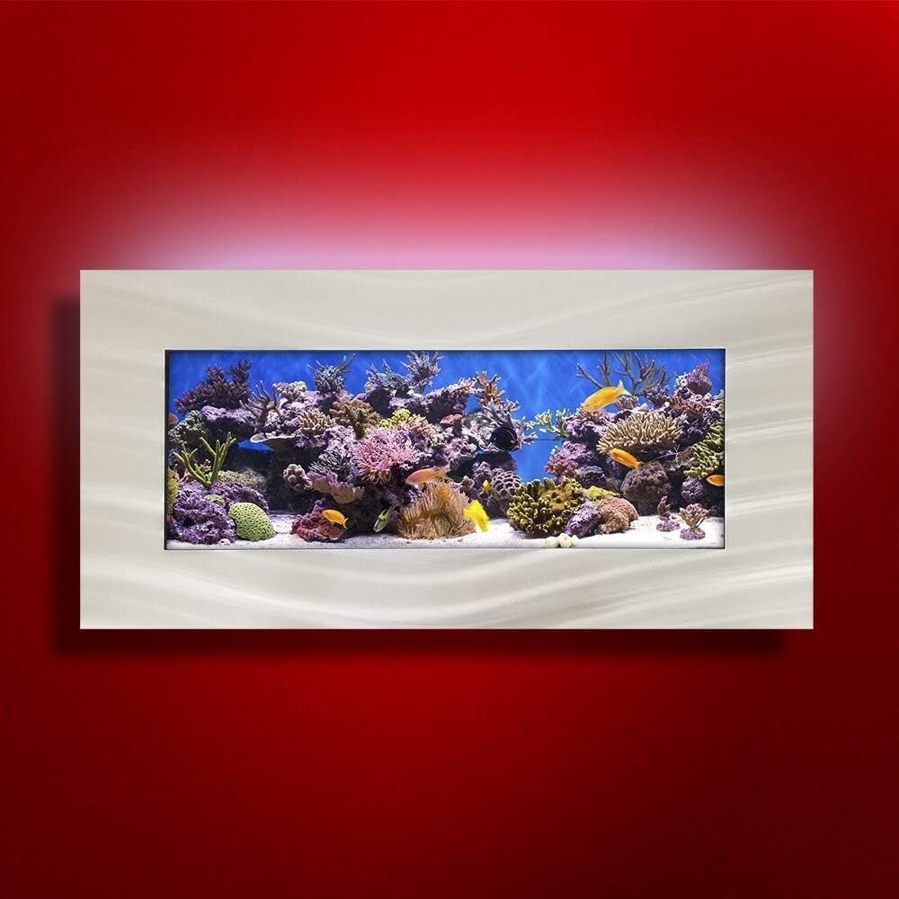 2.0 Wall Mounted Aquarium - Skyline - Silver Stainless Steel