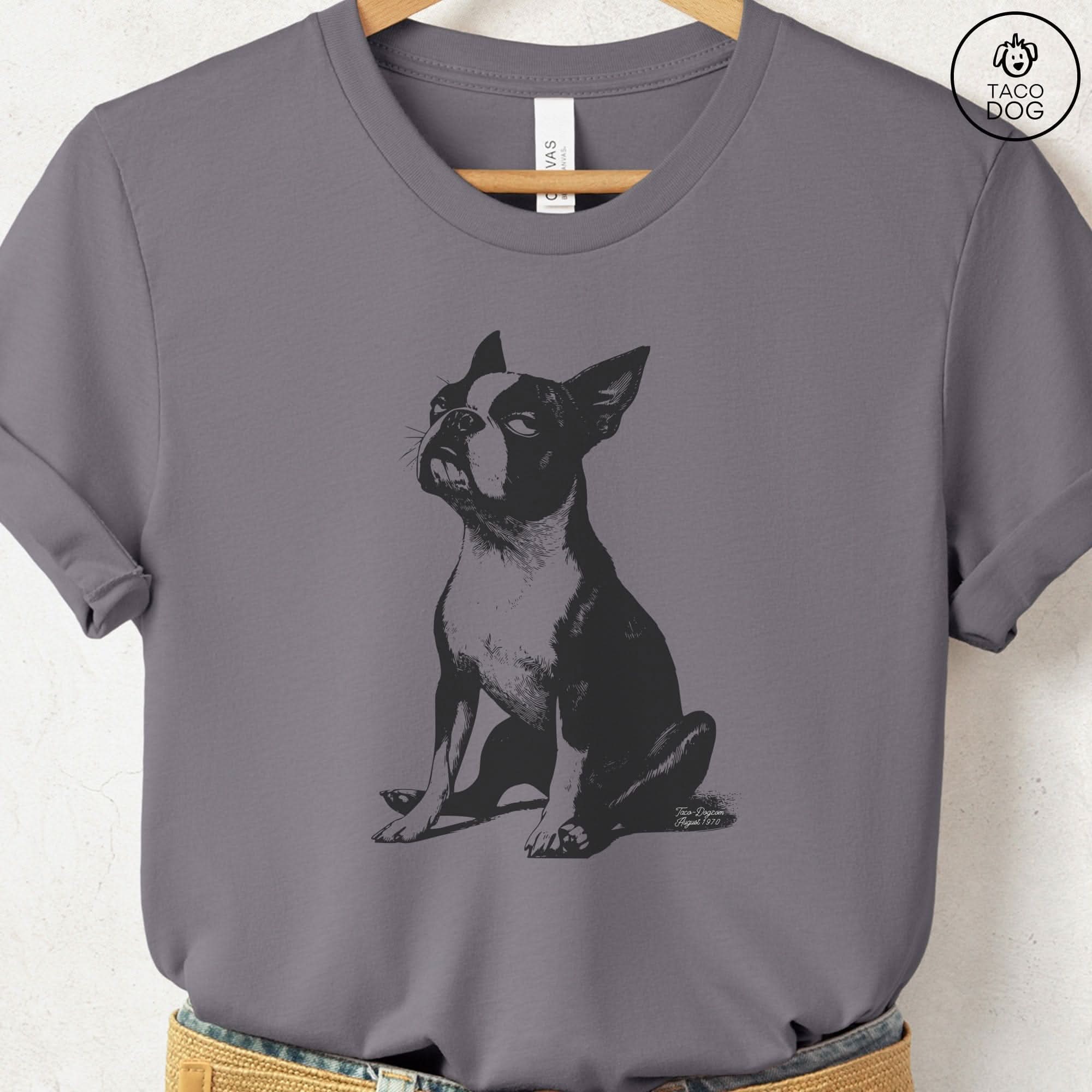 Boston Terrier Eye Rolling Disapproving Dog T-Shirt