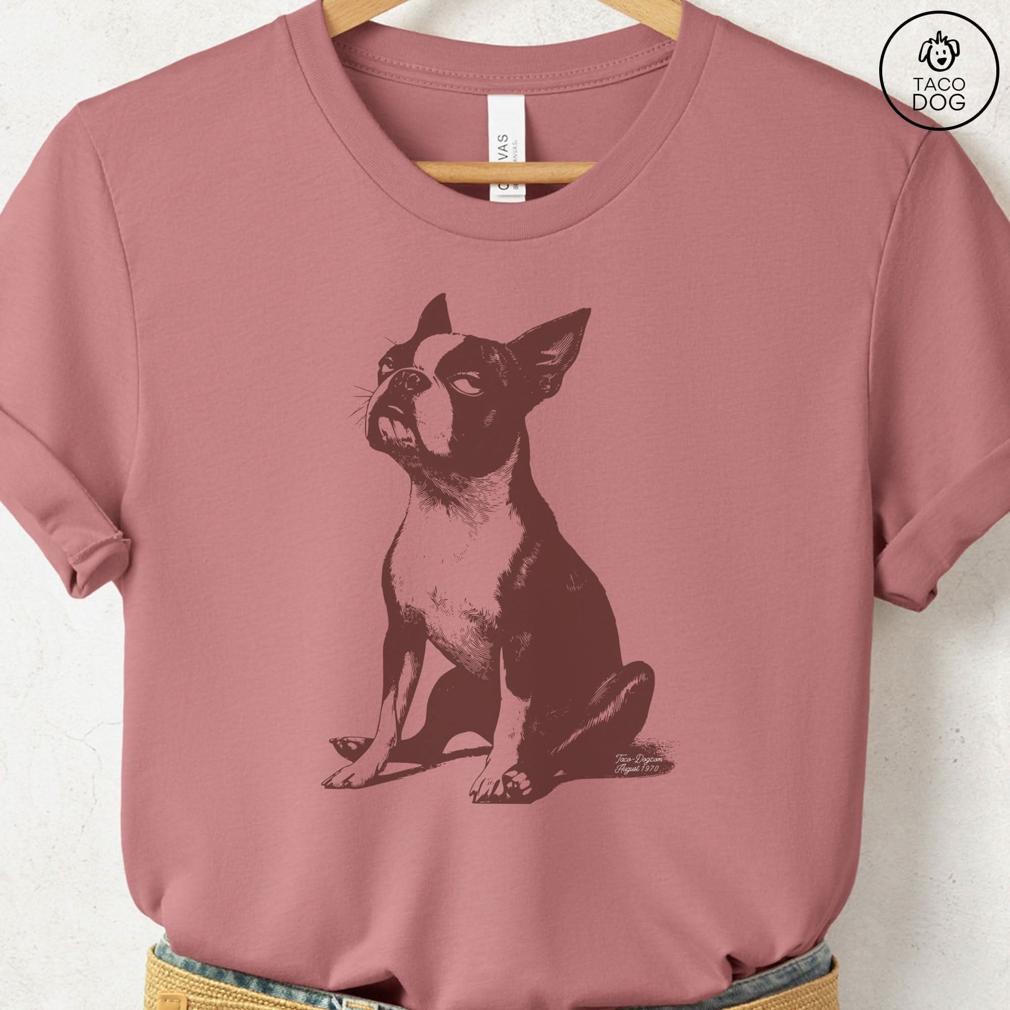 Boston Terrier Eye Rolling Disapproving Dog T-Shirt