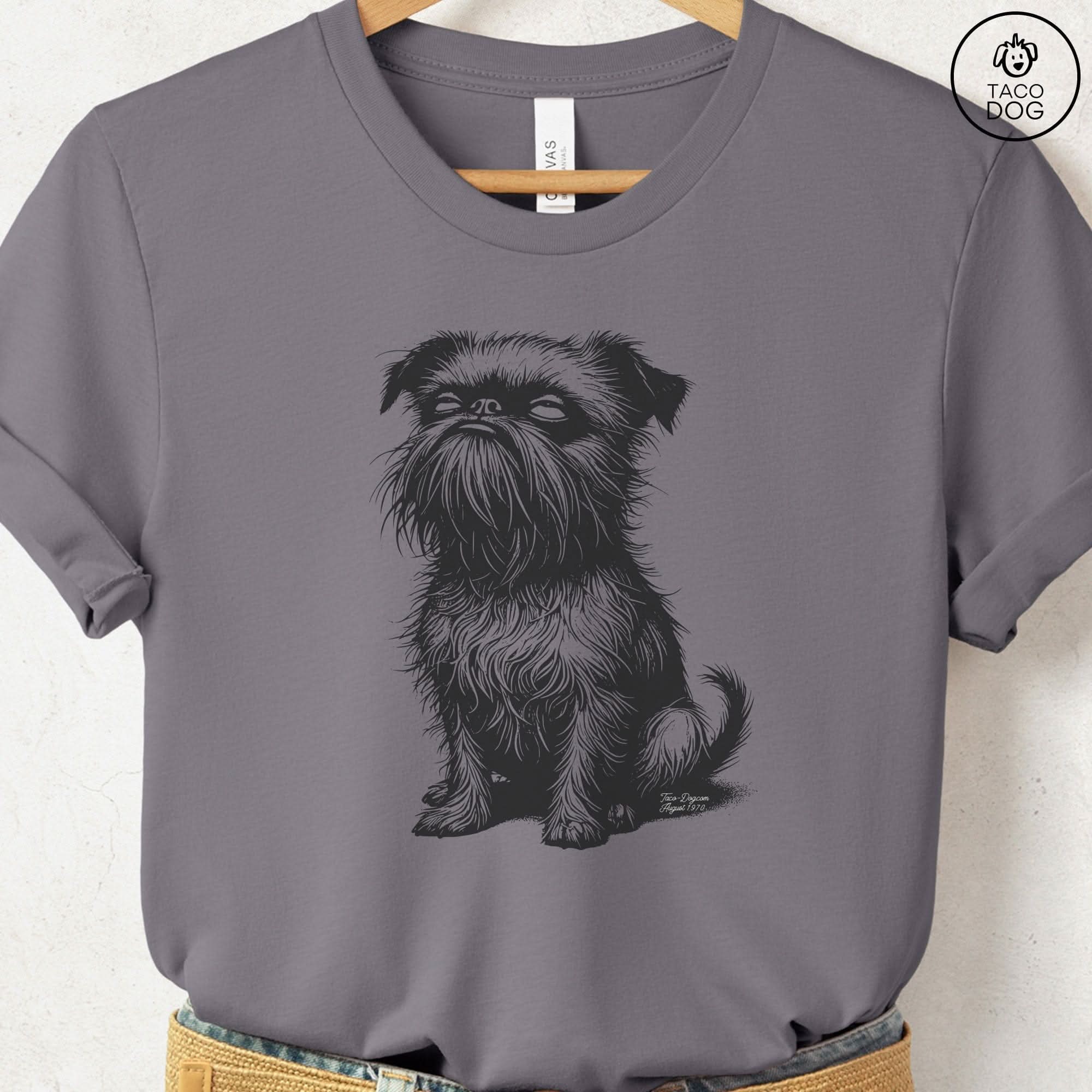 Brussels Griffon Eye Rolling Disapproving Dog T-Shirt