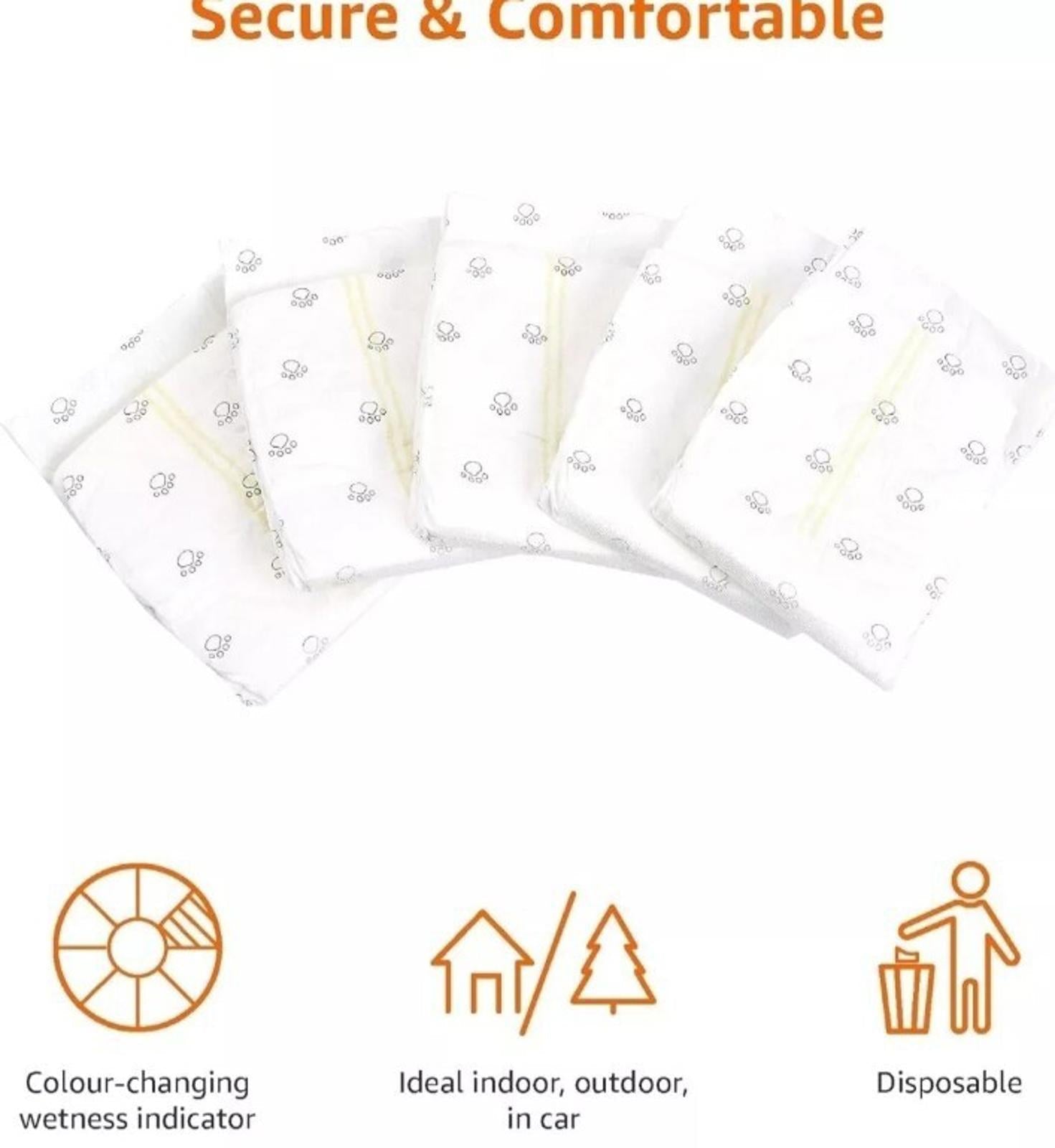 Male Dog Wraps, Disposable - Small Pack of 50 Wraps