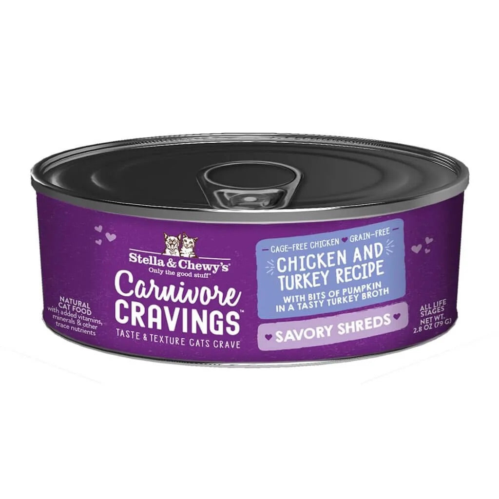 Stella & Chewy's Carnivore Cravings Shredded Chicken & Turkey Cat Cans (2.8oz)