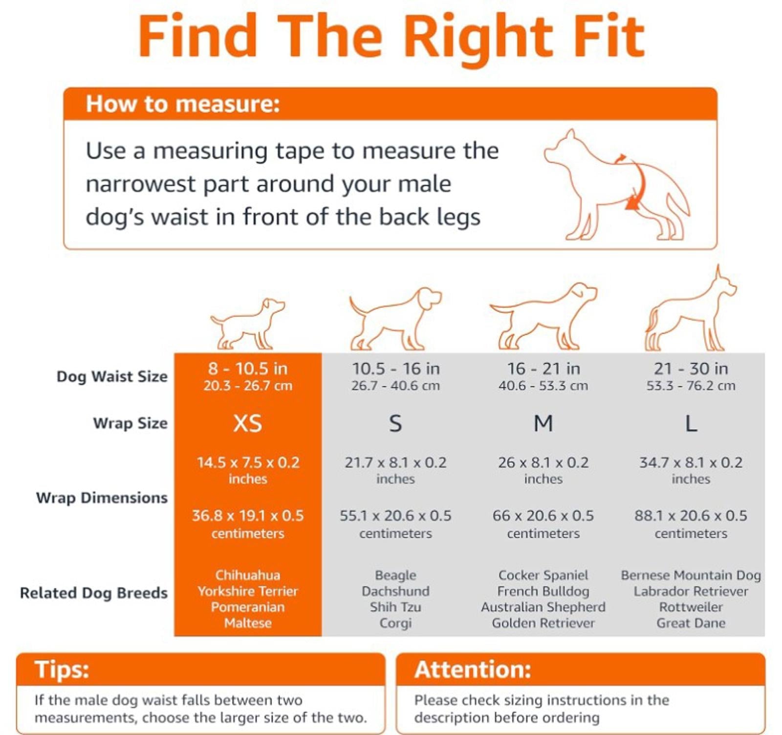 Male Dog Wraps, Disposable - Large Pack of 30 count