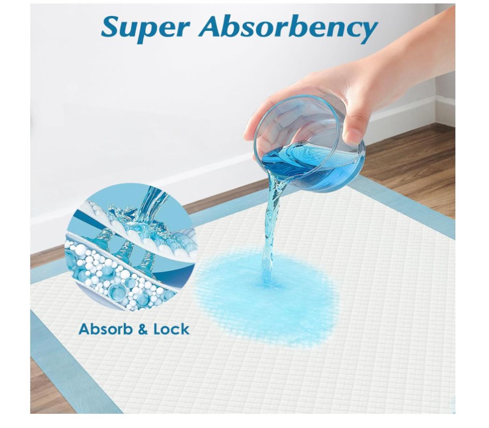 100 Count 22” x 22” Disposable Pads, Leakproof, Absorbent Quick Drying Pads