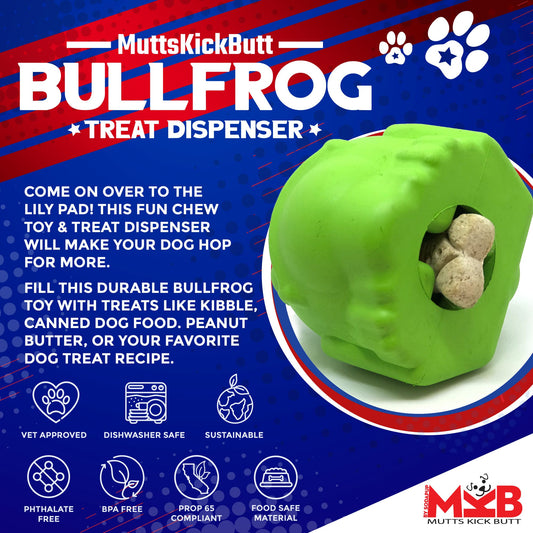 SodaPup Bull Frog Dog Chew Toy & Treat Dispenser - Green Large