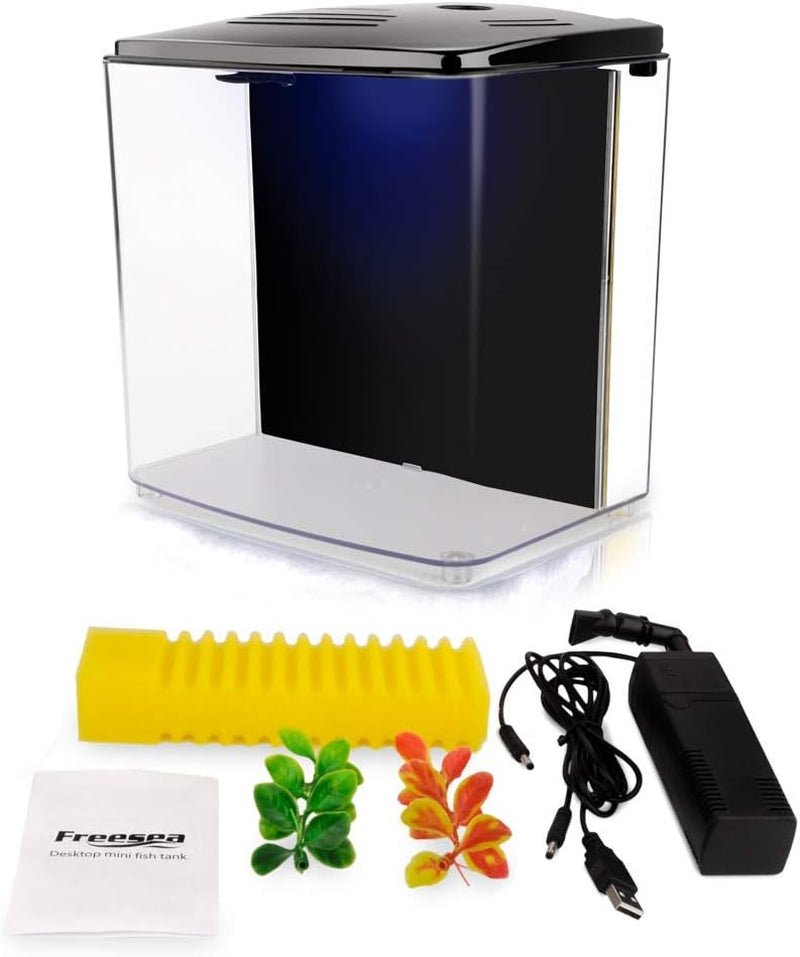 1.2 Gallon Betta Aquarium with LED Light and Filter Pump