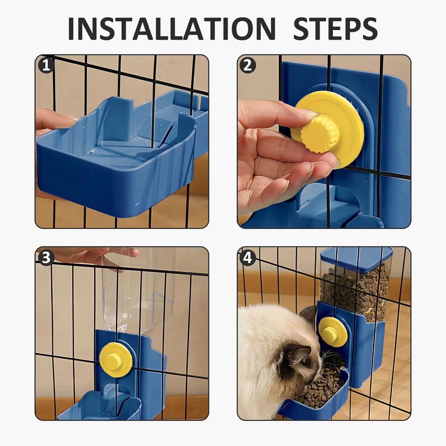 Hanging Automatic Pet Food and Water Dispenser for Cages