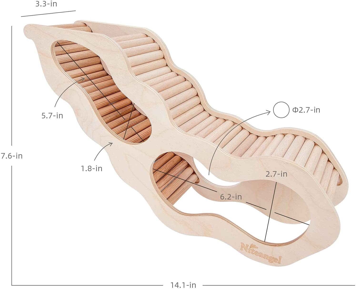 Wags & Whiskers Wooden Hamster House with Climbing Ladder