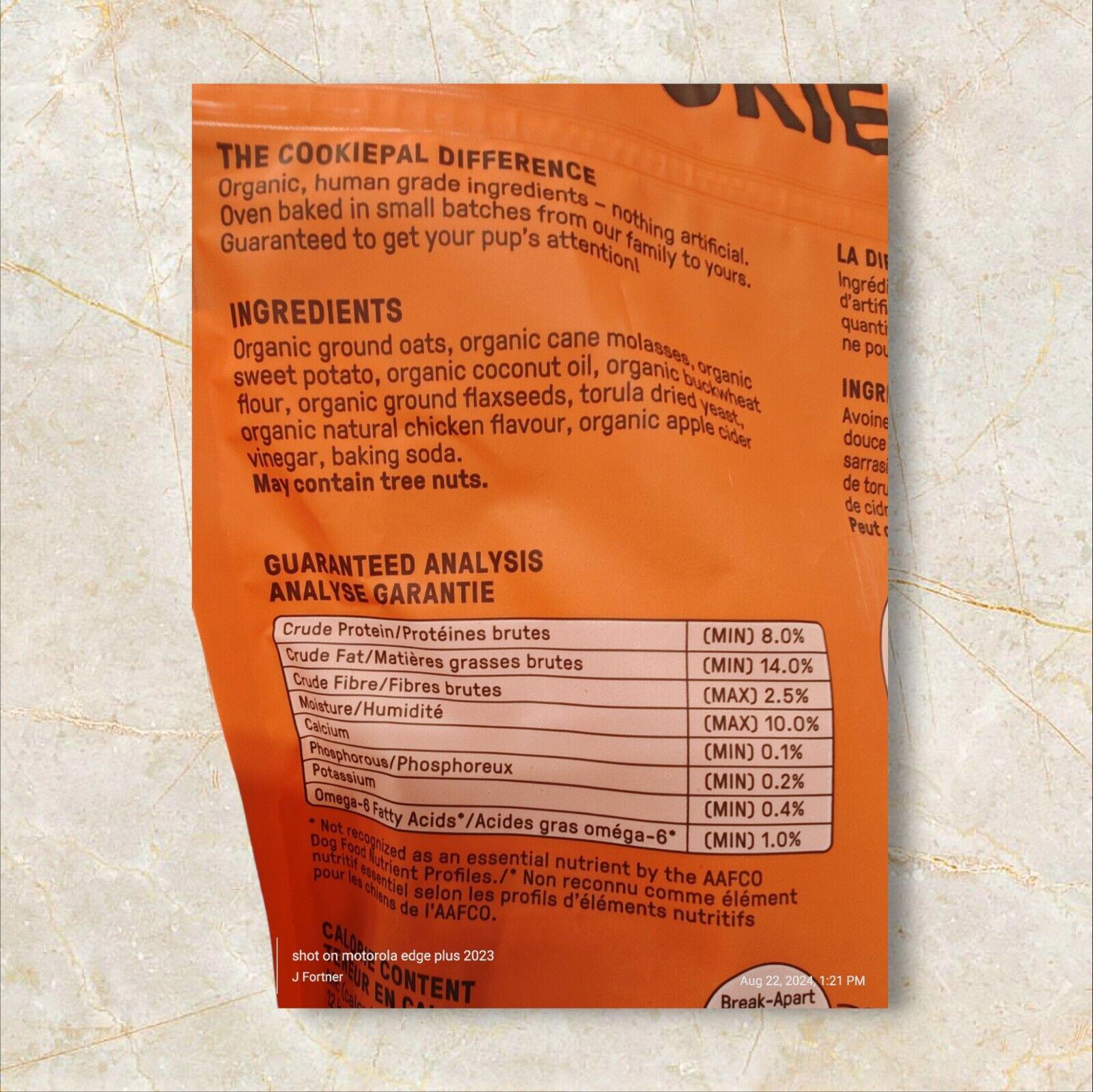 Cookie Pal 2 Lbs Chicken & Sweet Potato Dog Biscuits Organic Human Grade