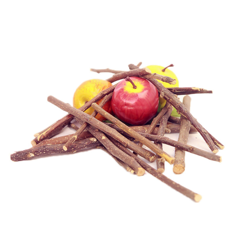 Dried Apple Wood Branch Treats for Rabbits & Hamsters - 100g