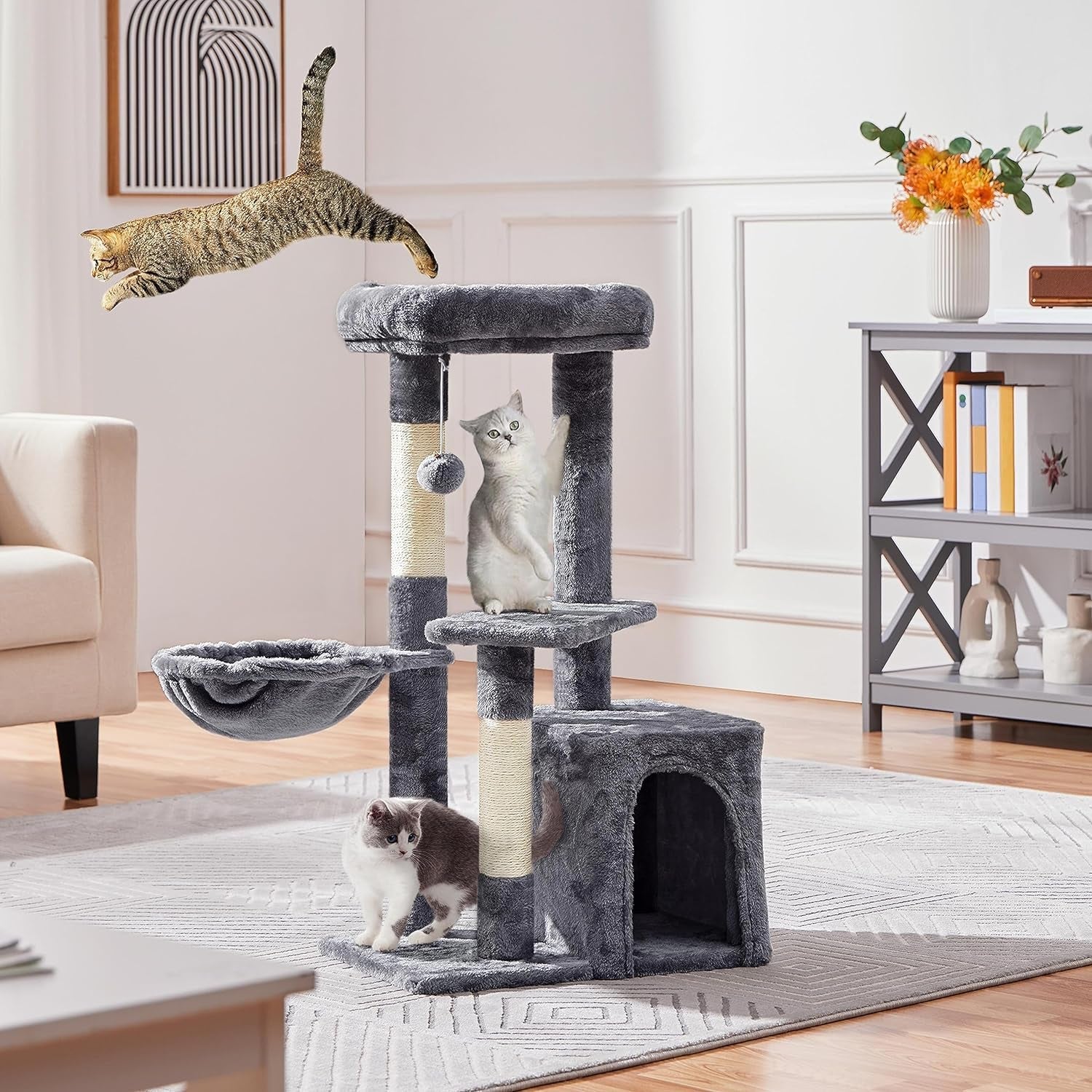 34In Cat Condo with Extra Scratch Boards