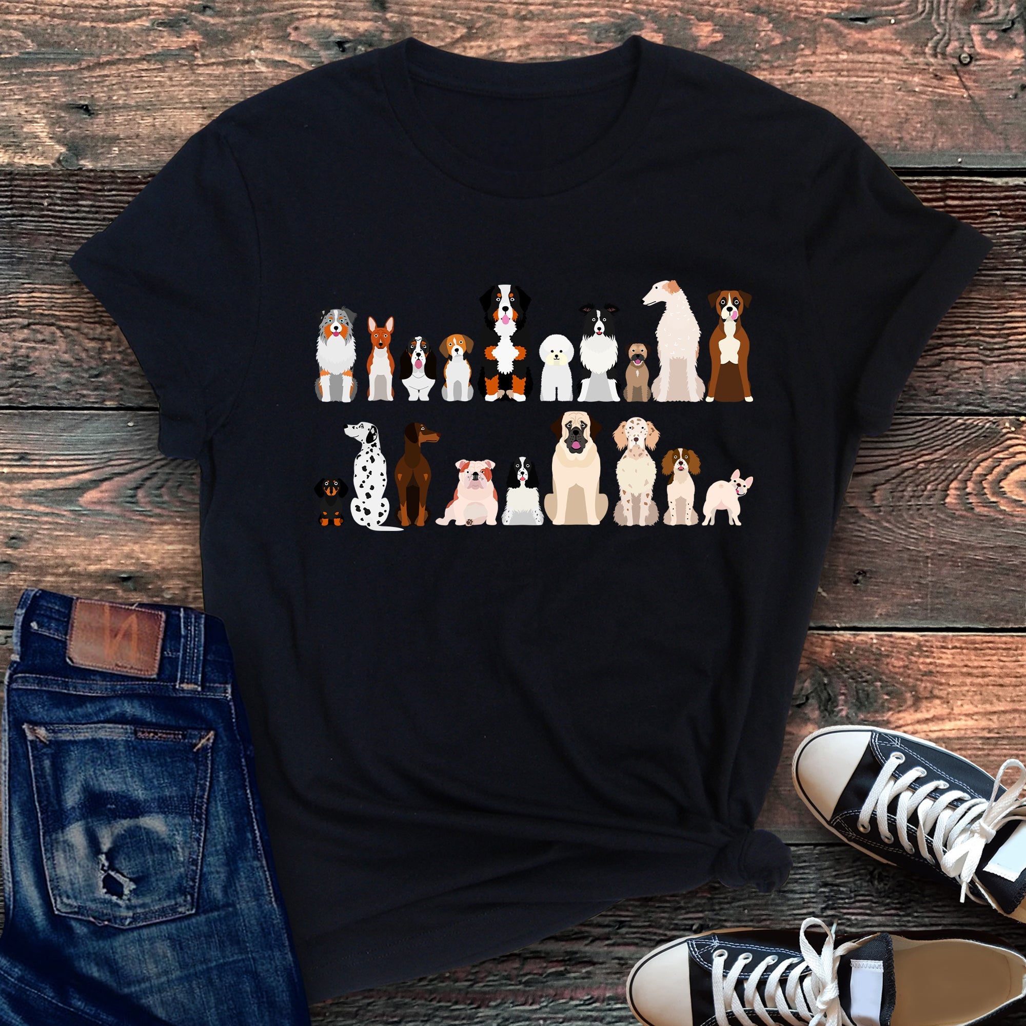 Dog Lovers Super Soft Tees, Pet Animal Shirts, Illustration, Breeds