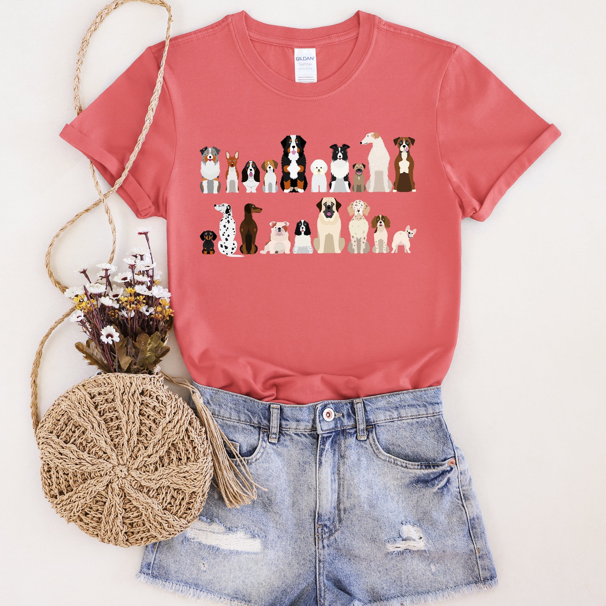 Dog Lovers Super Soft Tees, Pet Animal Shirts, Illustration, Breeds