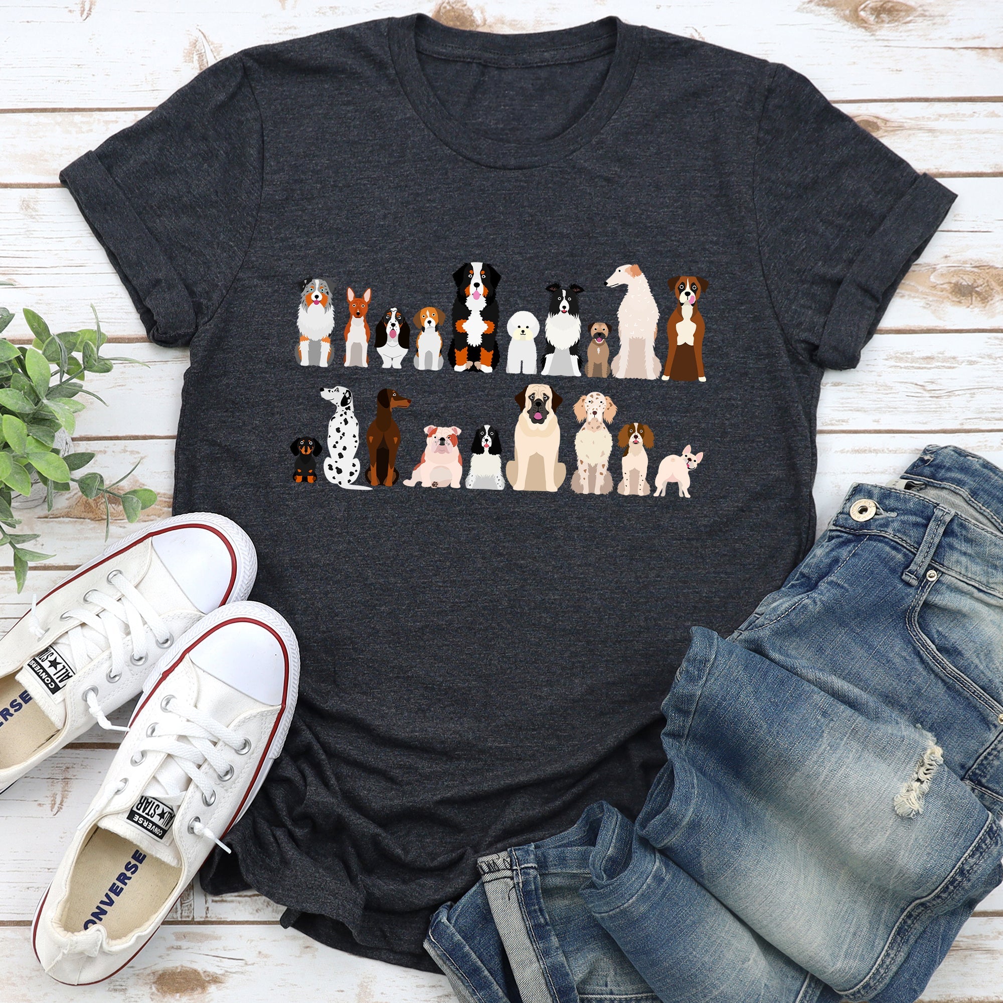 Dog Lovers Super Soft Tees, Pet Animal Shirts, Illustration, Breeds