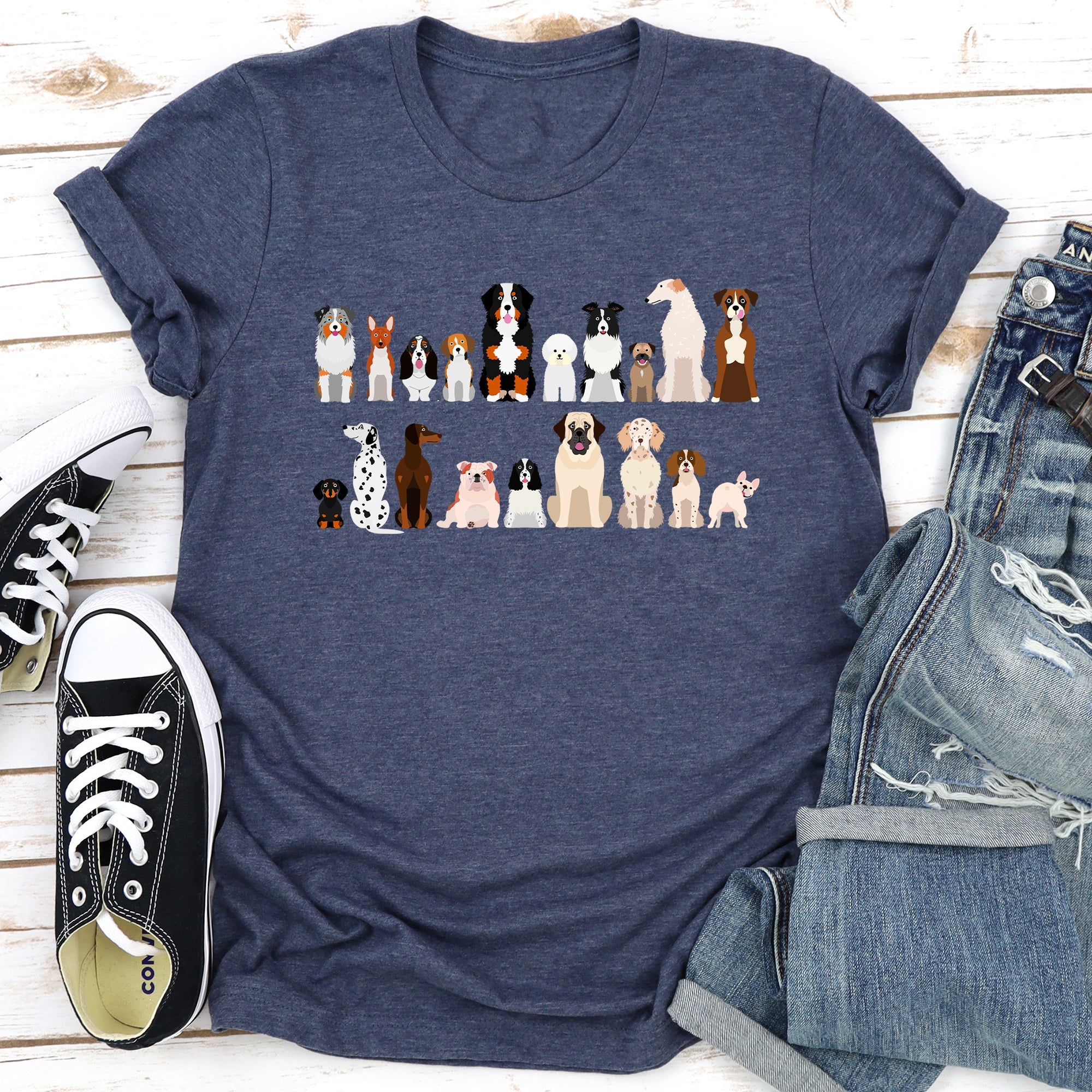 Dog Lovers Super Soft Tees, Pet Animal Shirts, Illustration, Breeds