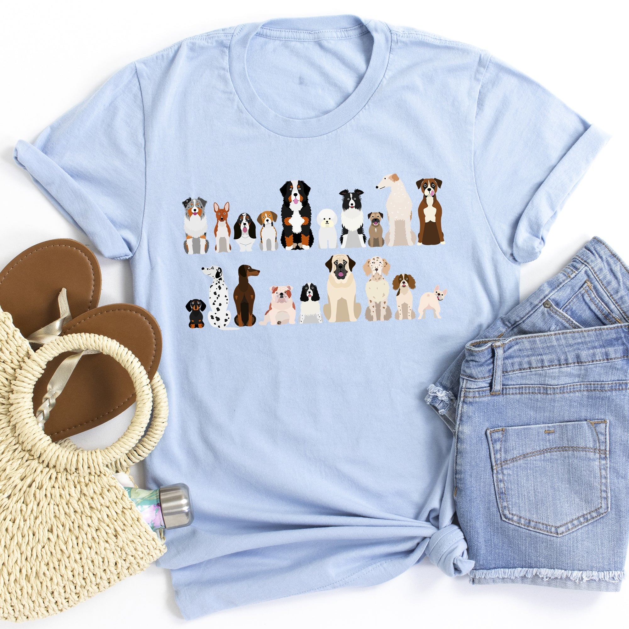 Dog Lovers Super Soft Tees, Pet Animal Shirts, Illustration, Breeds