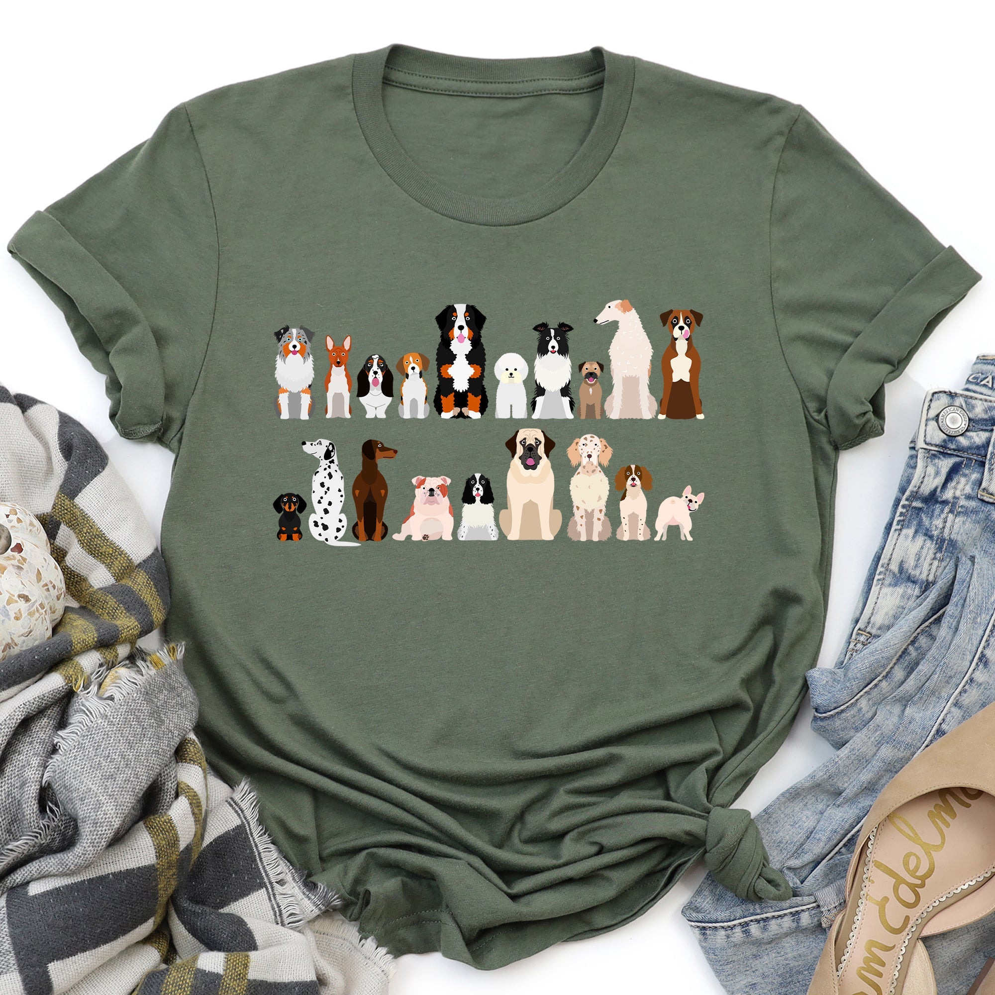Dog Lovers Super Soft Tees, Pet Animal Shirts, Illustration, Breeds