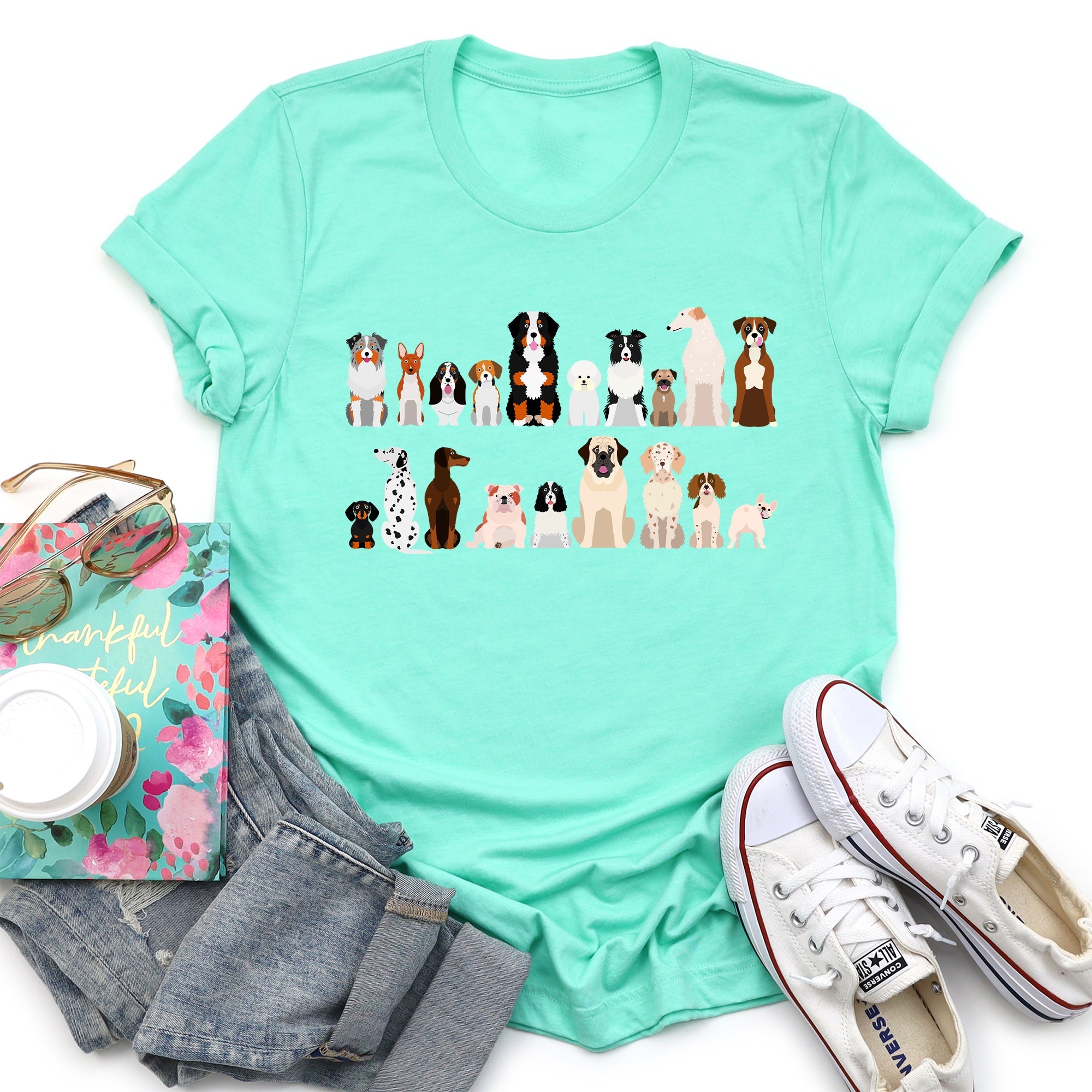 Dog Lovers Super Soft Tees, Pet Animal Shirts, Illustration, Breeds