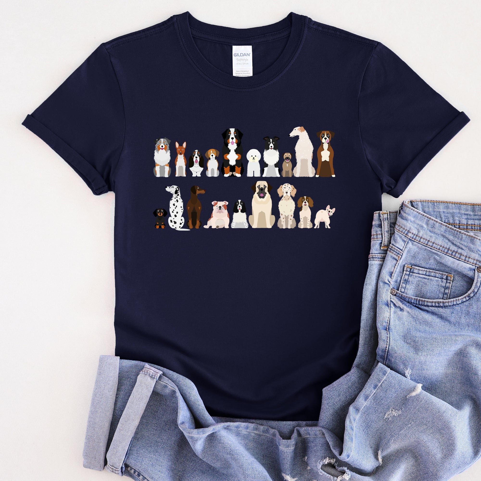 Dog Lovers Super Soft Tees, Pet Animal Shirts, Illustration, Breeds